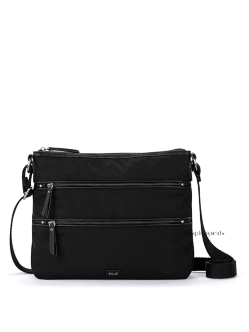 Vegan Eco Twill Crossbody Bag Adjustable Strap Zipper Pockets Travel Purse